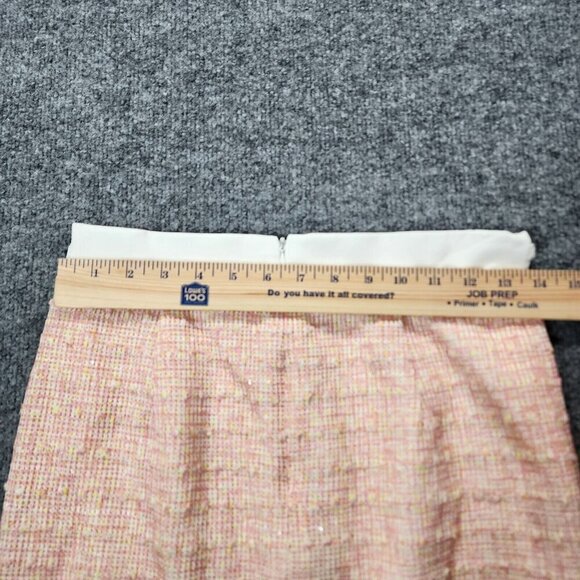 Walter Baker Priscilla Pencil Skirt Pink White Catalina Tweed Gold Chain Size 6 - Picture 10 of 13